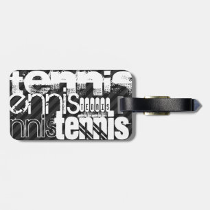 Étiquette À Bagage Tennis ; Gris Noir & Sombre
