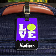 Tennis LOVE Custom Name & Color Tennis Racket Bag