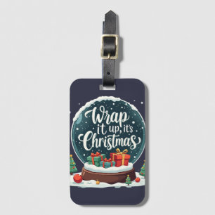 Étiquette À Bagage Terminer C’est Noël Snow Globe Design