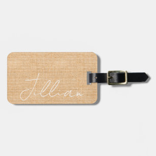 Étiquette À Bagage Terracotta Linen NAME Travel Boho Chic Fun