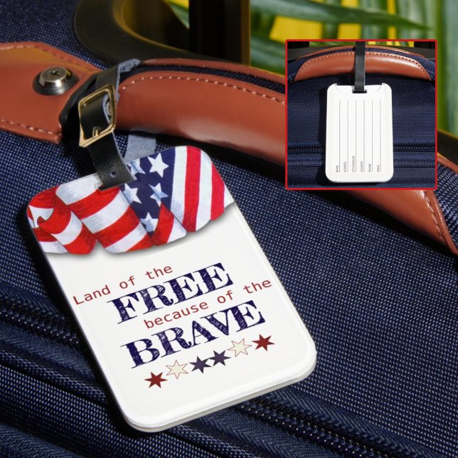 Étiquette À Bagage Terre patriotique du Bunting libre (luggage tag front and back)