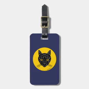 Étiquette À Bagage Tête de chat noir