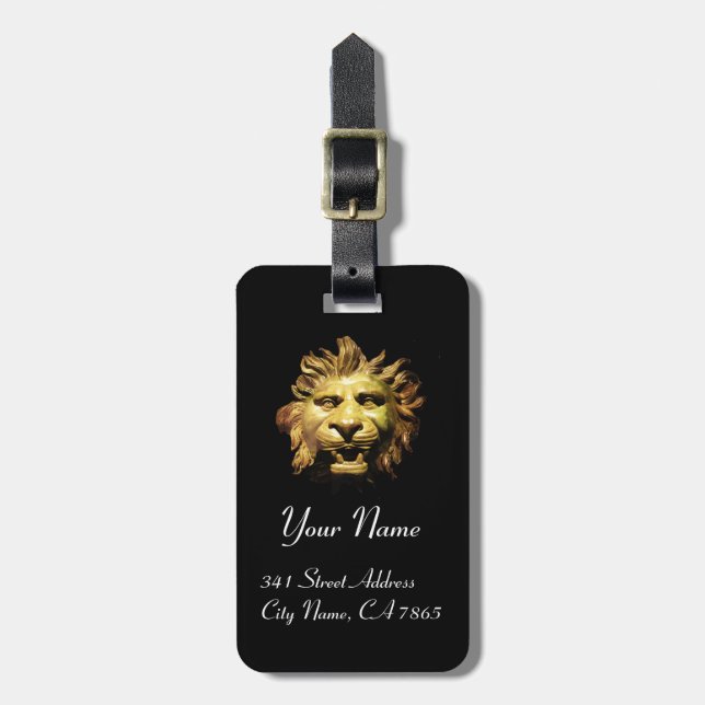 Étiquette À Bagage TÊTE DE LION À BRONZE Figurehead Bateau romain ant (Devant Vertical)