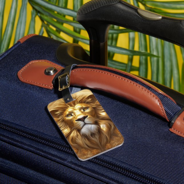 Étiquette À Bagage Tête de lion doré superbe (Insitu Rectoal 1)