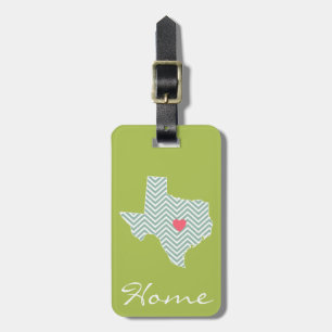 Étiquette À Bagage Texas Love with Custom Heart and Family Name