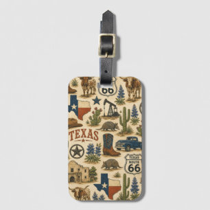 Étiquette À Bagage Texas Route 66 Étiquette de Bagage