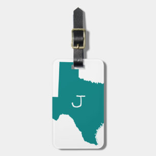 Étiquette À Bagage Texas sarcelle monogrammé