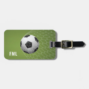Étiquette À Bagage Texte personnalisé Marque de bagage de but de foot