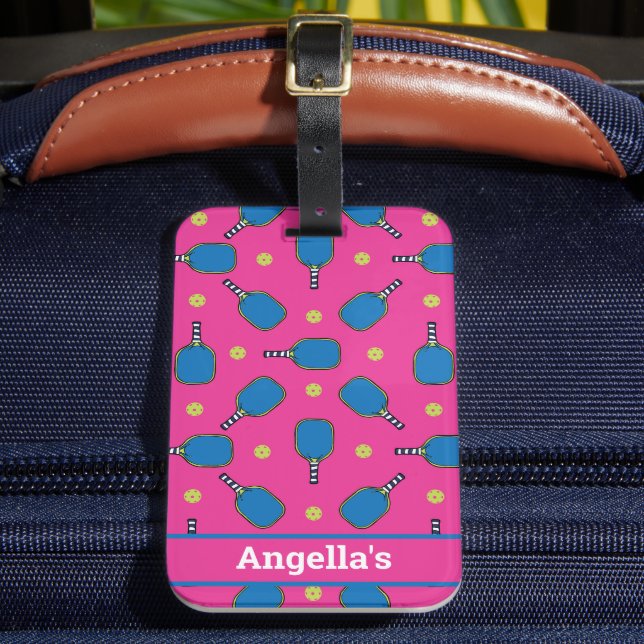 Étiquette À Bagage Texte personnalisé Pickleball Playtime (Insitu Rectoal 2)