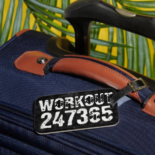 Étiquette À Bagage Texte usé et rayé Workout 247365 vintage