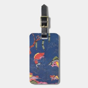 Étiquette À Bagage Textile japonais Kimono vintage (Bingata)