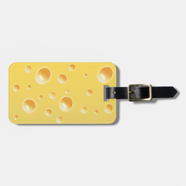 Étiquette À Bagage Texture de fromage suisse jaune (Devant horizontal)