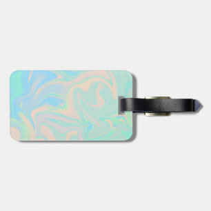 Étiquette À Bagage Texture iridescente olographe de faux liquide