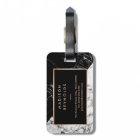 Texture moderne en marbre blanc noir Monogramme él