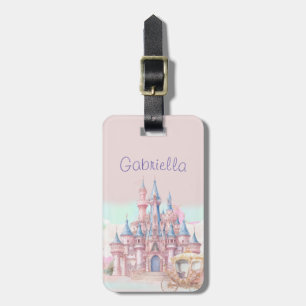 Étiquette À Bagage Thème de conte de fée à l'aquarelle Château & Carr