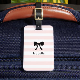 Étiquette À Bagage Thème Parisien rose Fille Personnalisé