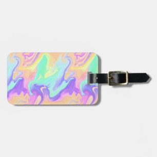 Étiquette À Bagage Tie Dye Swirl Pastel Super
