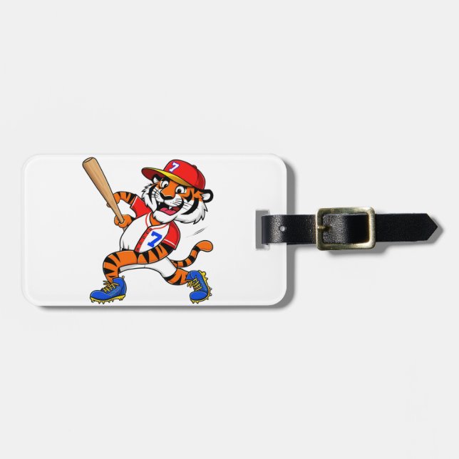 Étiquette À Bagage Tigre de baseball (Devant horizontal)