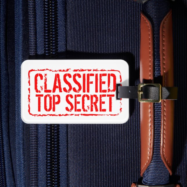 Étiquette À Bagage Timbre en caoutchouc rouge secret classifié person (Insitu Rectoal 4)