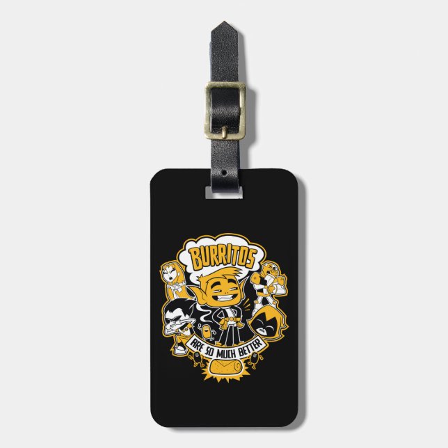 Étiquette À Bagage Titans Ados, partez ! | Beast Boy "Burritos Are Be (Devant Vertical)