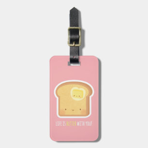 Étiquette À Bagage Toast et beurre mignons ensemble
