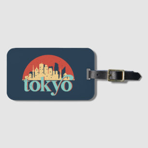 Étiquette À Bagage Tokyo Japan Skyline Retro Travel Art