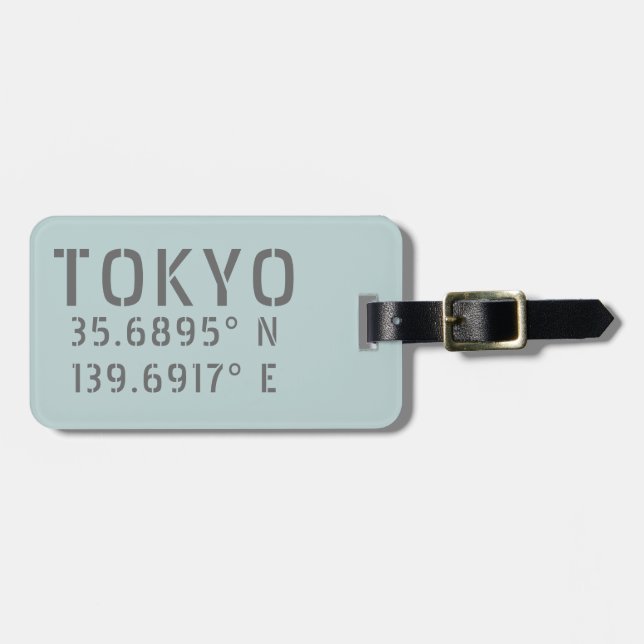 Étiquette À Bagage Tokyo Latitude & Longitude (Devant horizontal)