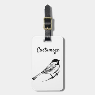 Étiquette À Bagage Tonnerre de chickadee noir