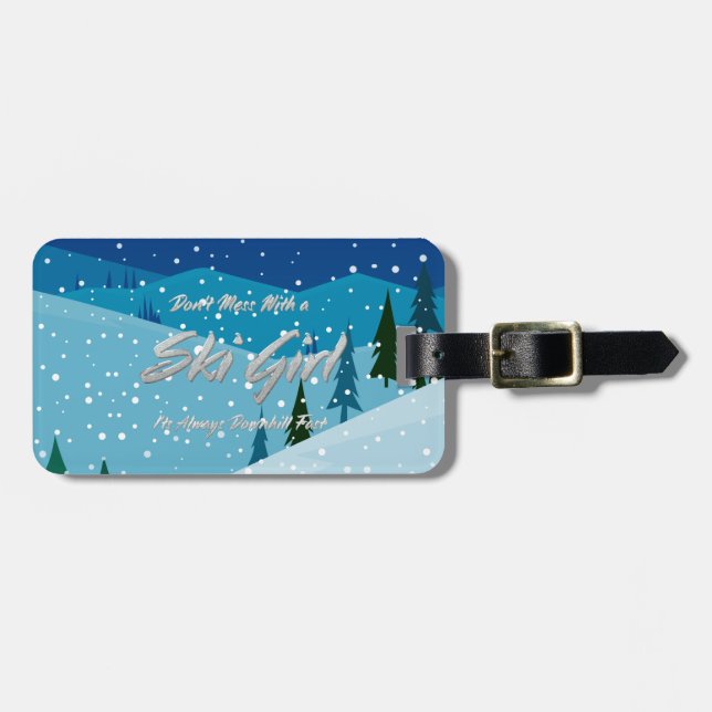 Étiquette À Bagage TOP ne manquez pas les filles de ski (Devant horizontal)