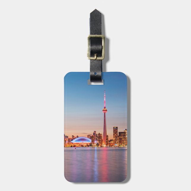 Étiquette À Bagage Toronto Skyline à Sunset (Devant Vertical)