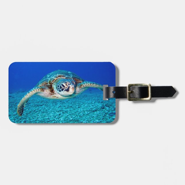 Étiquette À Bagage Tortue de mer de natation (Devant horizontal)