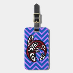 Étiquette À Bagage Totem Tribal Tattoo Côte Nord-Ouest Alaska Orca