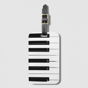 Étiquette À Bagage Touches de piano réalistes noir blanc
