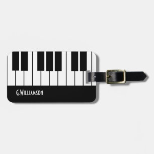 Étiquette À Bagage Touches musicales de piano  Ajouter votre nom