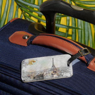 Étiquette À Bagage Tour Eiffel. Paris, France