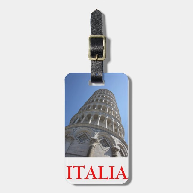 Étiquette À Bagage Tour penchée/étiquette de l'Italie (Devant Vertical)