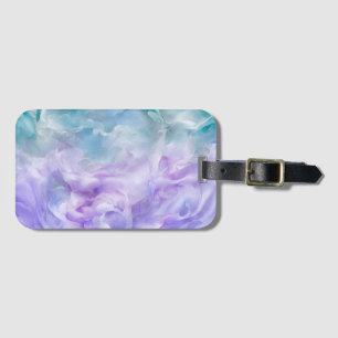 Étiquette À Bagage Tourbillon de nuage bleu et violet