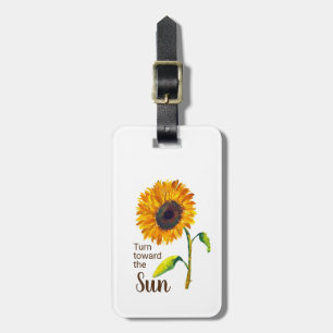 Étiquette À Bagage Tournesol avec nom et mignon dire