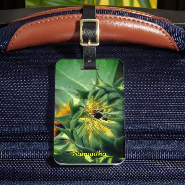Étiquette À Bagage Tournesol se dépliant personnalisé (Insitu Rectoal 2)