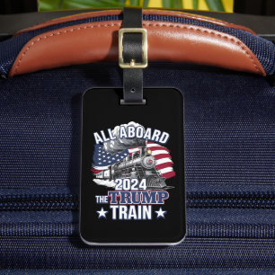 Étiquette À Bagage Tous à bord du train Trump Trump 2024 Patriotique 