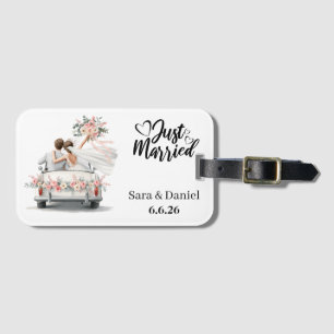 Étiquette À Bagage Tout juste mariés