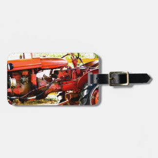 Étiquette À Bagage Tracteur rouge vintage