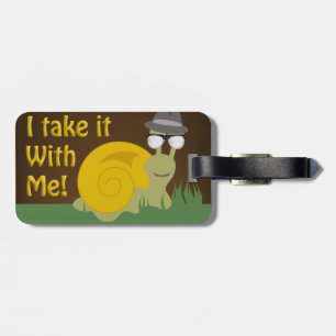 Étiquette À Bagage Travel Snail Fun Go Slogan Cartographie Art