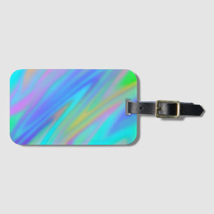 Étiquette À Bagage Trendy luxe vert bleu violet faux holographique