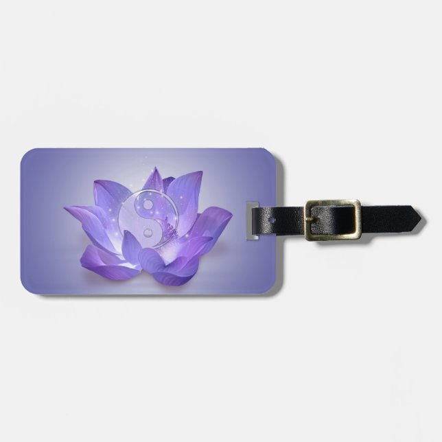 Étiquette À Bagage Très Peri Lotus et Yin Yang (Devant horizontal)