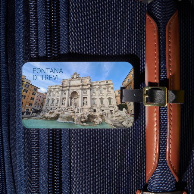 Étiquette À Bagage Trevi Fontaine Rome Italie Vacances Panorama (Insitu Rectoal 4)