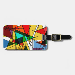 Étiquette À Bagage Triangle Coloré Géométrique Moderne