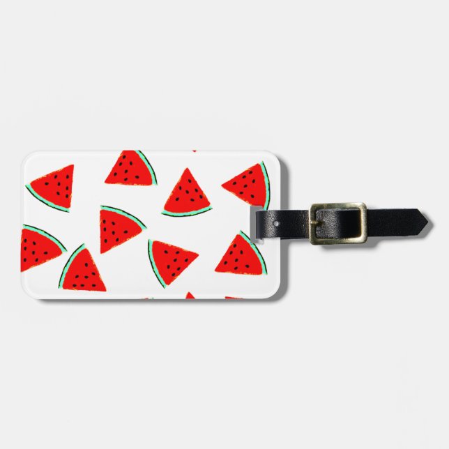 Étiquette À Bagage Triangles Motifs de pastèque (Devant horizontal)