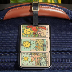 Étiquette À Bagage Trio de la carte Tarot vintage