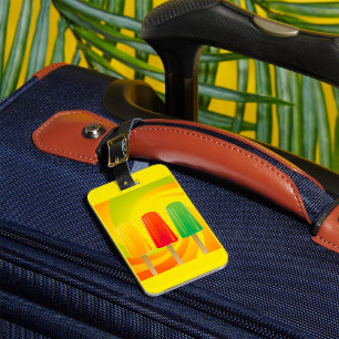 Étiquette À Bagage Trio de sucettes glacées d'été Popsicles lumineuse
